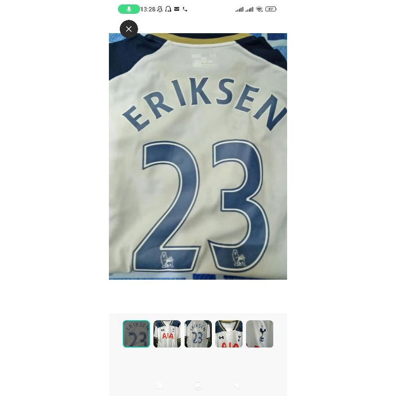 Jersey Bola Tottenham Hotspurs Home 2016/2017 + Nameset 23 ERIKSEN