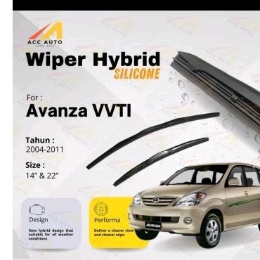 Wiper Kaca Depan mobil Avanza Xenia 2004-2011 karet silicon hybrid 20-16