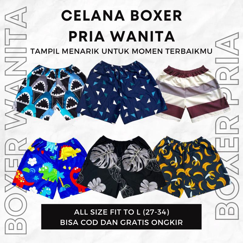 JEFFORD Bisa COD Boxer Motif Best Seller 03 | Boxer Motif | Boxer Pantai | Celana Boxer | Celana Pantai| Celana Pendek Unisex | Celana Dala