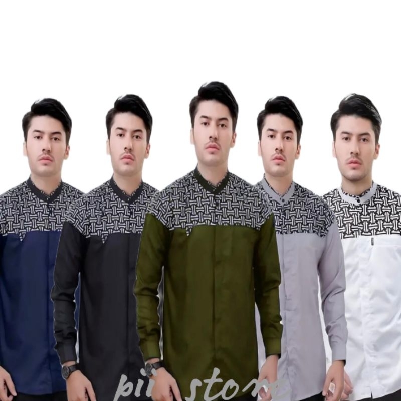 Baju Muslim Pria Lengan Panjang Baju Koko Dewesa Lengan Panjang Terbaru Best seller