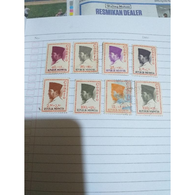 Perangko Kuno Soekarno 1965 Conefo 8Pcs (Bekas)