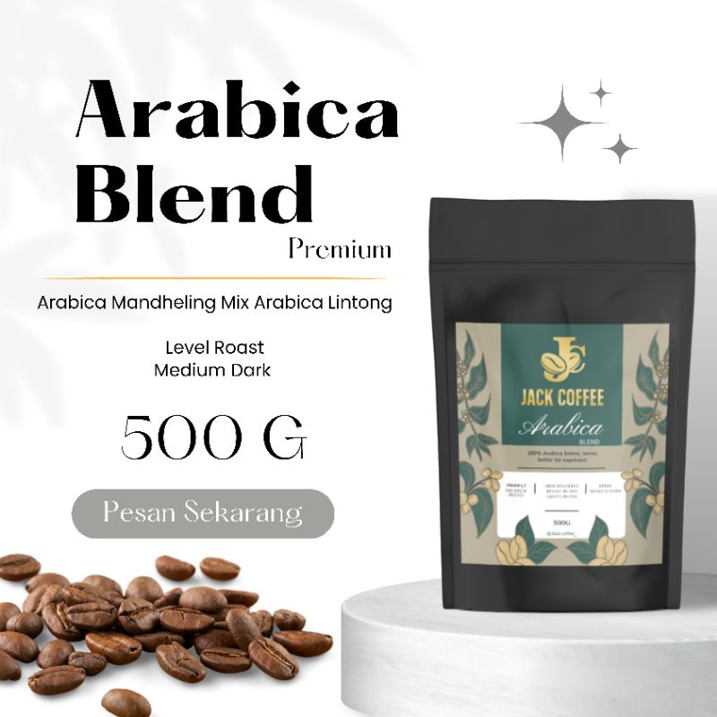 

JACK COFFEE Biji Kopi Arabika Blend, Kopi Espresso Blend 500 gram