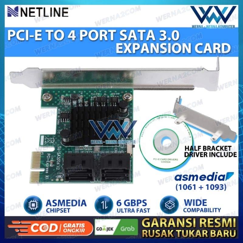 PCIE SATA III  4 Port Expansion Card Netline. PCI Express SATA 3