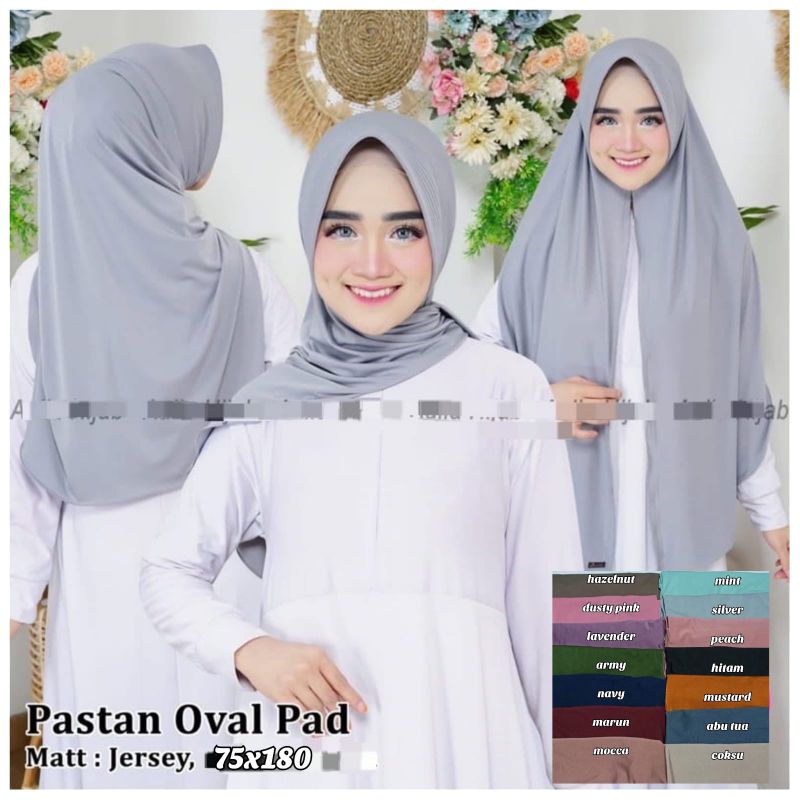 kerudung pasmina instan oval PET jersey