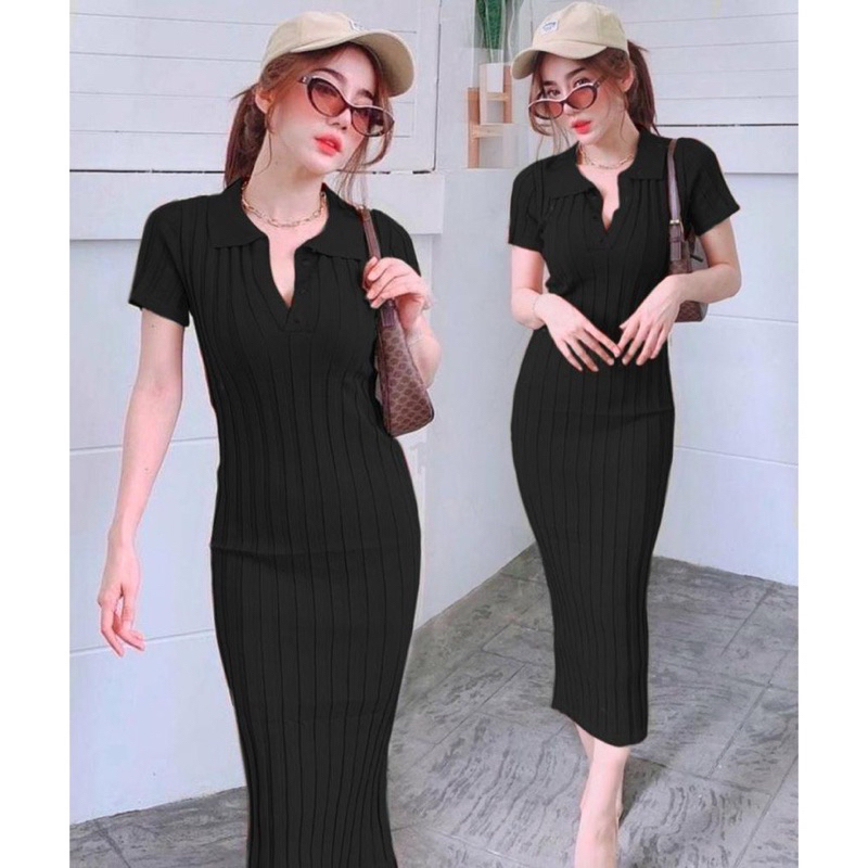 Longdress Rajut Wanita Terbaru - Dress Bodycon Wanita Tebal