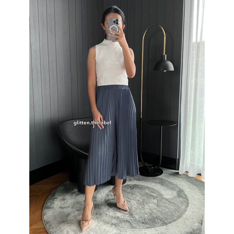 KULOT plisket MIDI mayung / Kulot 7/8 / Celana Kulot midi / Kulot plisket tanggung / Pleats Pants (05)