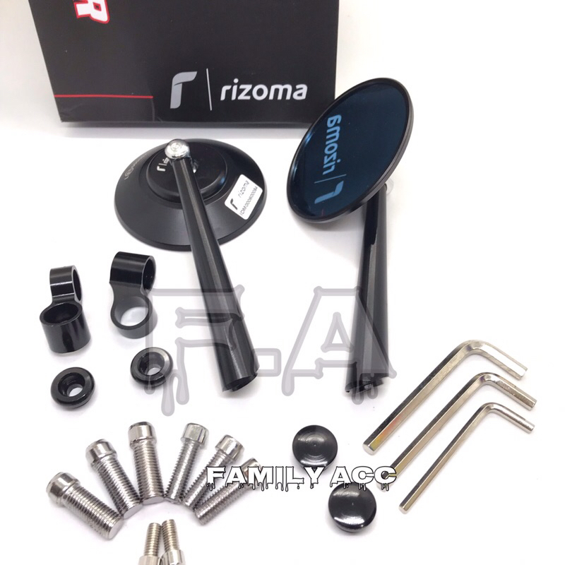 SPION RETRO CLASSIC RIZOMA ORIGINAL BULAT BLACK FULL CNC MOTOR NMAX / XMAX / W175 / XSR / SCOOPY / VESPA / VARIO / DLL