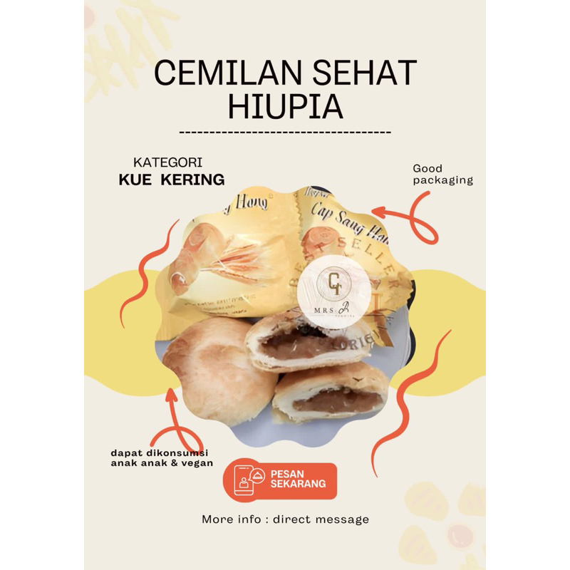 

HIUPIA Cap Sang Hong Cemilan Sehat Vegetarian