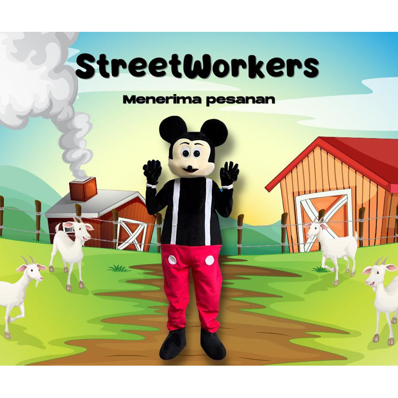 KOSTUM BADUT KARAKTER MICKEY MOUSE