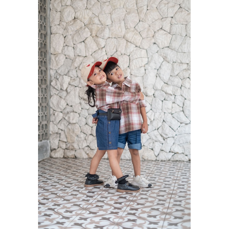 KIDS KEMEJA FLANEL COUPLE - Promo 10.10 Baju Anak Laki Laki Setelan Atasan Bayi Baby Kids Cewek Cowo Perempuan Katun Lucu Murah 1-6 Thn