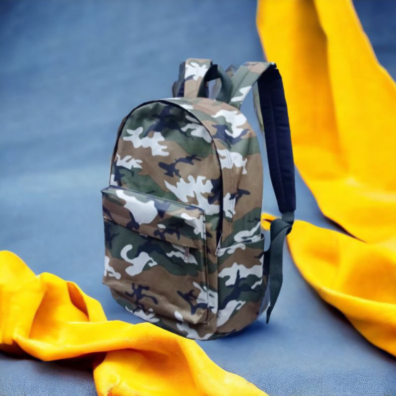 Tas Sekolah anak sd tas ransel loreng army/gendong/tas punggung/anak pria wanita printing army loreng hitam polos Tu7uh Store slingbagkonveksi production