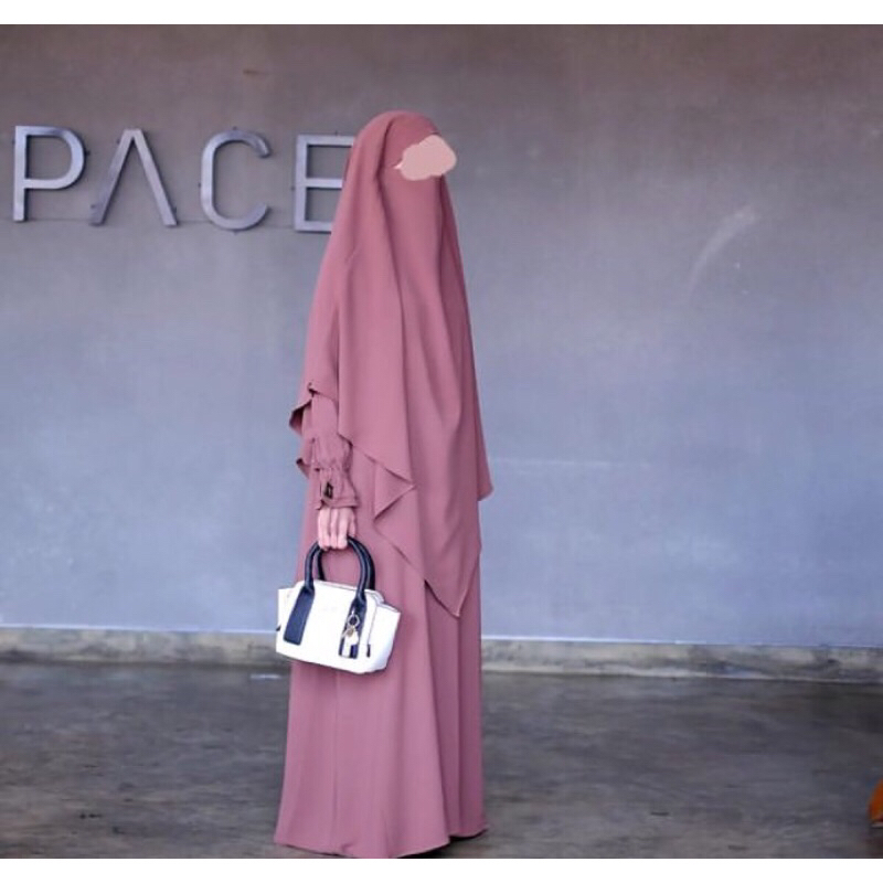 PL FK BLACK DAN KHIMAR BLACK LANCIP OVAL BAHAN MINA SYAFEEN