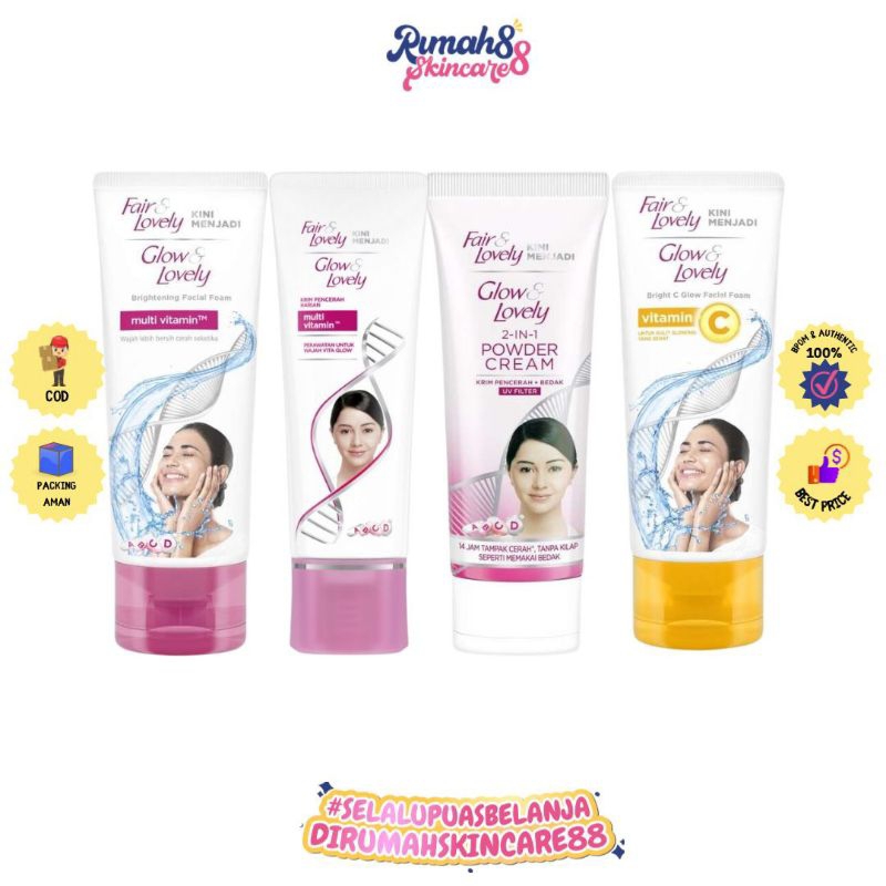 FAIR &amp; LOVELY | Multivitamin Facial Foam | Krim Pencerah | Bright C Glow Facial Foam | Powder Cream