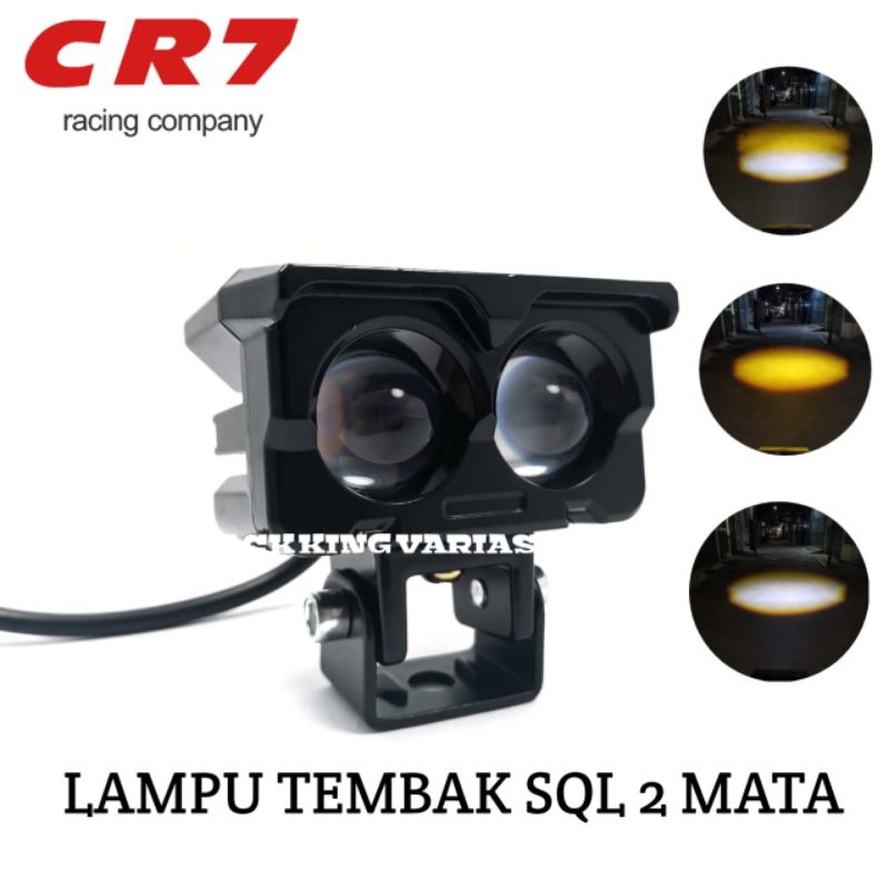 Lampu Tembak SQL 2 Mata Cr7 Lampu Tembak Led Laser D2 Sql Lampu Sorot 2 Mata Foglamp Cr 7 Laser Gun 2 Mata