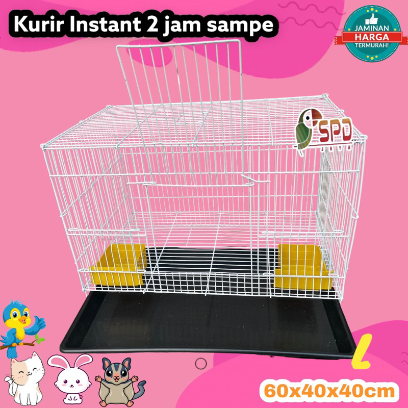 KANDANG KUCING KELINCI BURUNG BESI LIPAT MURAH SIZE L 60X40X40 CM