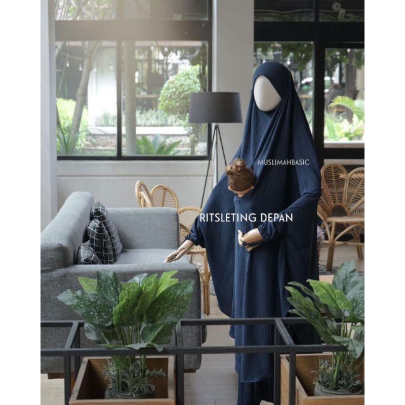 [Ready] Muslimah Basic_Yara Set Dewasa French Khimar Instan Rok Sirwal Akhwat Outfit Olahraga Sport 