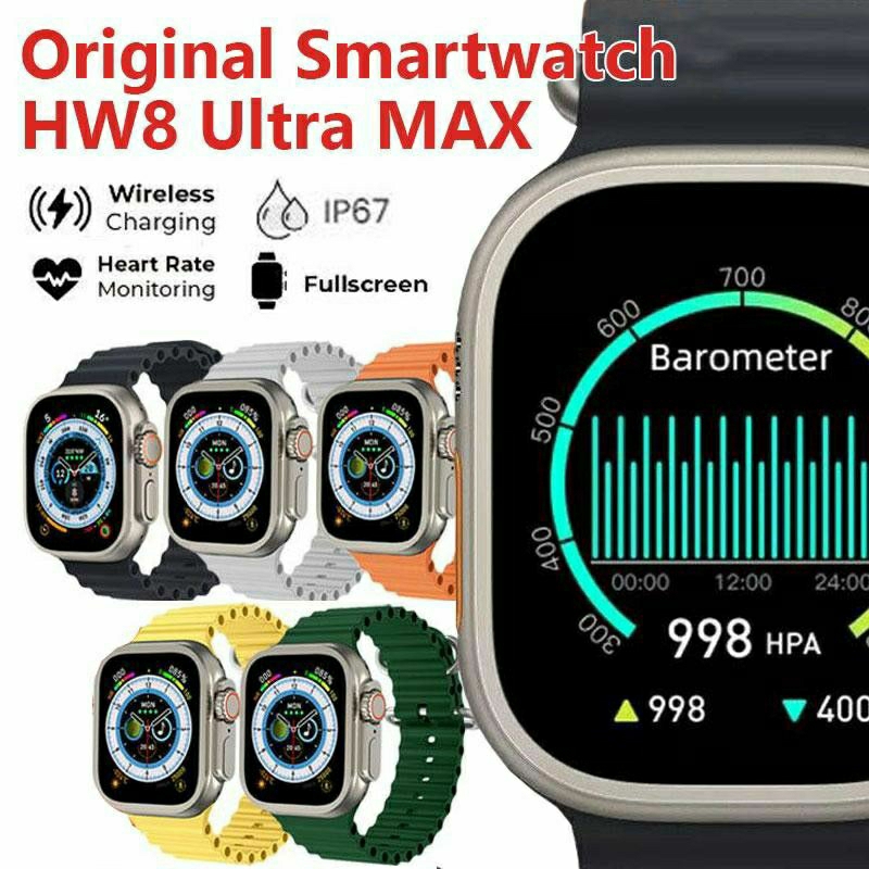 Smartwatch Terlaris HW8 Ultra Max, Heart Rate Monitor, Full Touch Original 49mm Compatible For Iphon