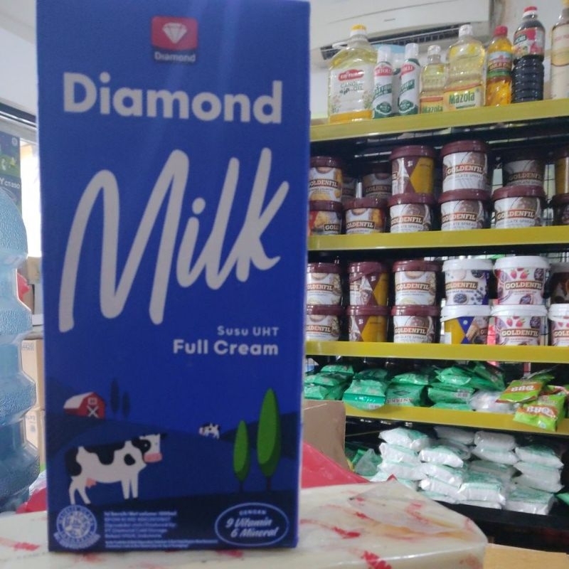 

susu diamond UHT susu full cream 1 liter