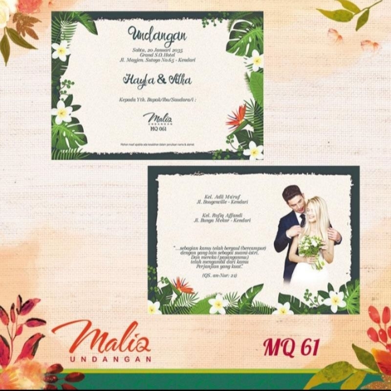 Kertas Blangko Undangan Pernikahan / Sunatan Maliq 61 Harga Murah Best Seller