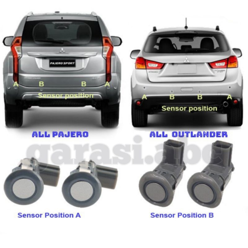 Sensor Parkir Mitsubishi Pajero Sport Outlander Grandis Distance Sensor Jarak Parking Atret Mundur A B Tengah Pinggir Ultrasonik