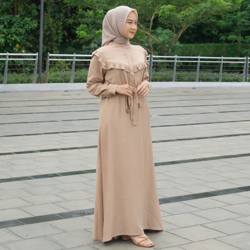SHEVA DRESS SIZE M,L,XL TERBARU BAHAN RAYON TWILL PREMIUM PAKAIAN GAMIS TERLARIS MUSLIM WANITA BY ZENIC ID BISA COD
