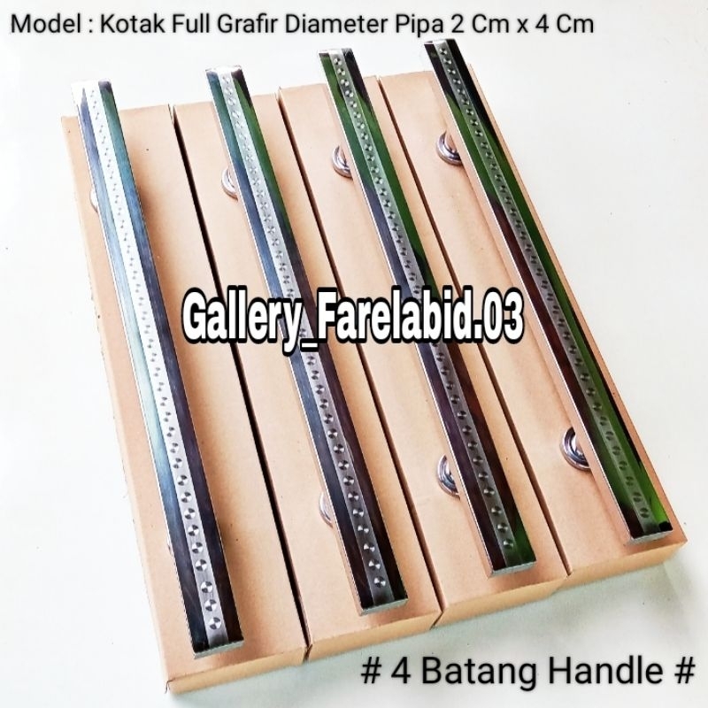 4 Pcs Handle Pintu Rumah Stainless Steel Kotak Grafir 80 Cm Gagang Pintu 60 Cm Pegangan Pintu Kupu Tarung 45 Cm Tarikan Pintu Minimalis