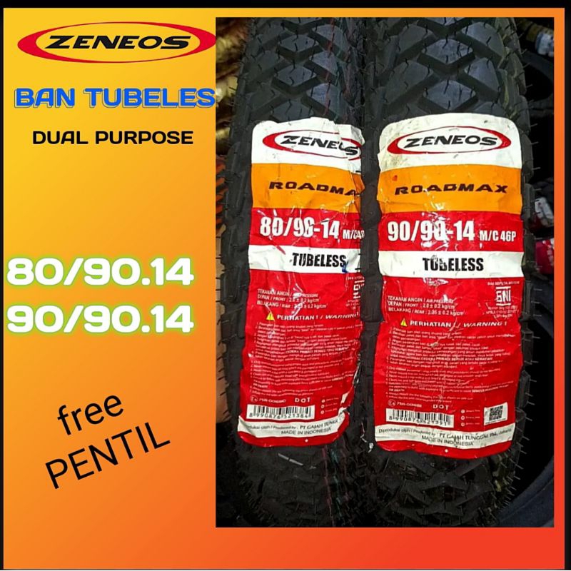 BAN TUBLES DUAL PURPOSE ZENEOS ROADMAX SERIES (80/90.14 ATAU 90/90.14