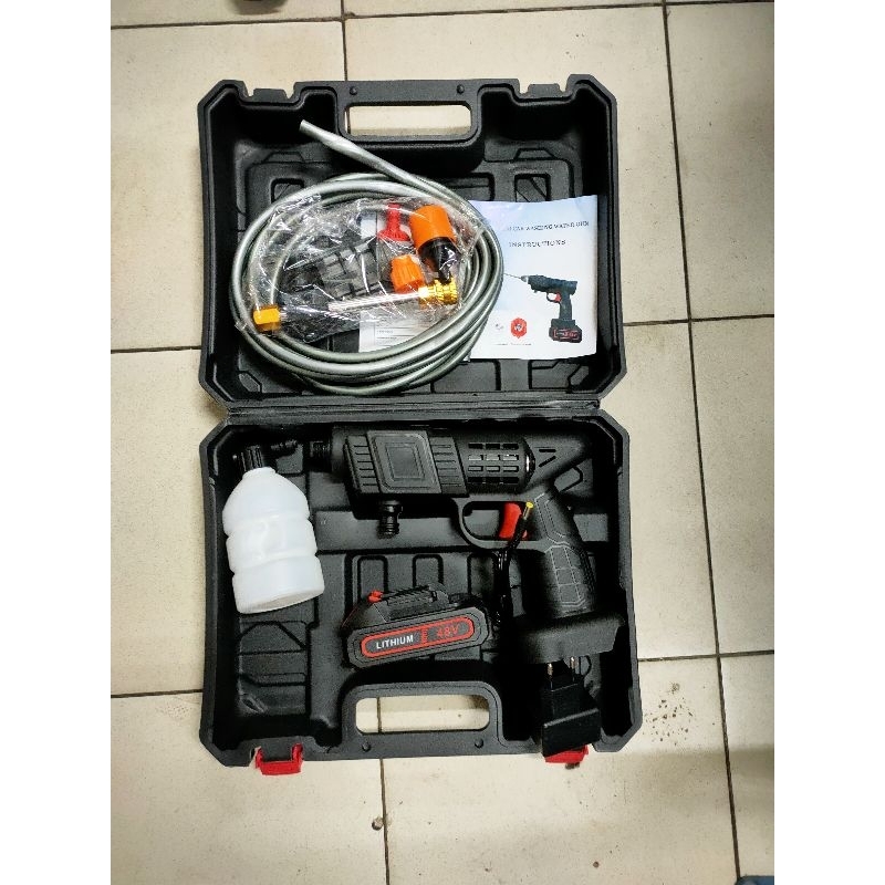 pompa jet cleaner washer portable baterai lithium 48volt cuci mobil motor