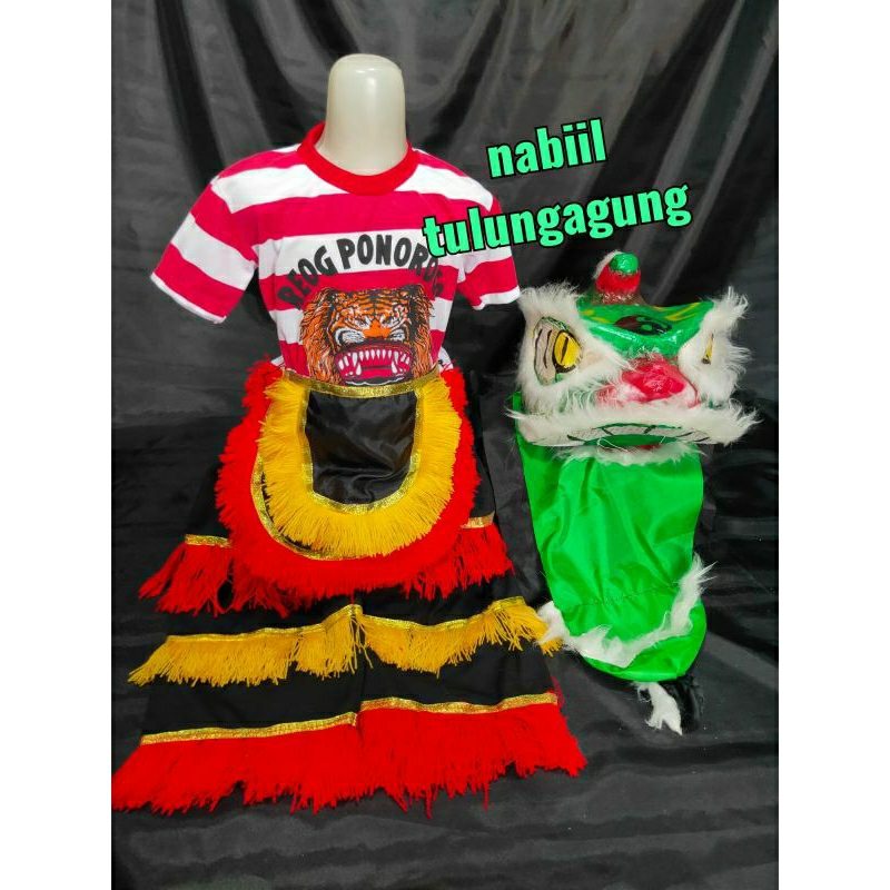 setelan kaos reog celana barongan embong barongsai anak