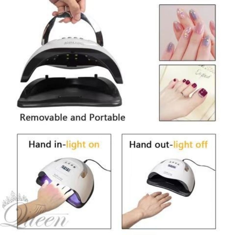 SUN X7 MAX 180W GARANSI SATU BULAN UV Lamp 57leds Alat Pengering Kutek UV Led Nail Lamp Pengering Kuku Profesional