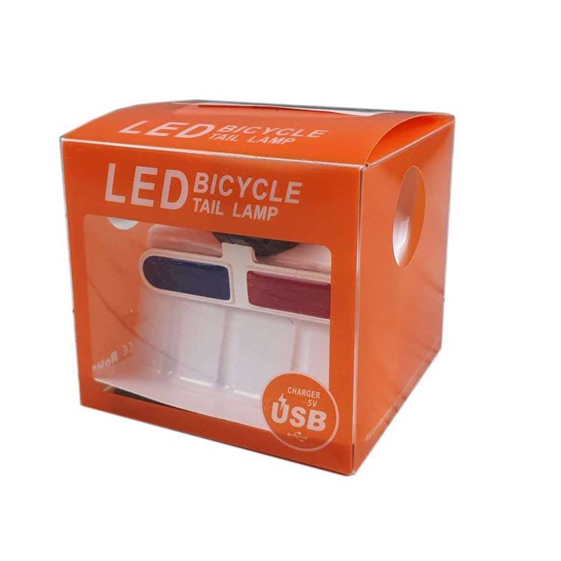 lampu Belakang Sepeda 2 warna Led USB Rechasgeable Taffled