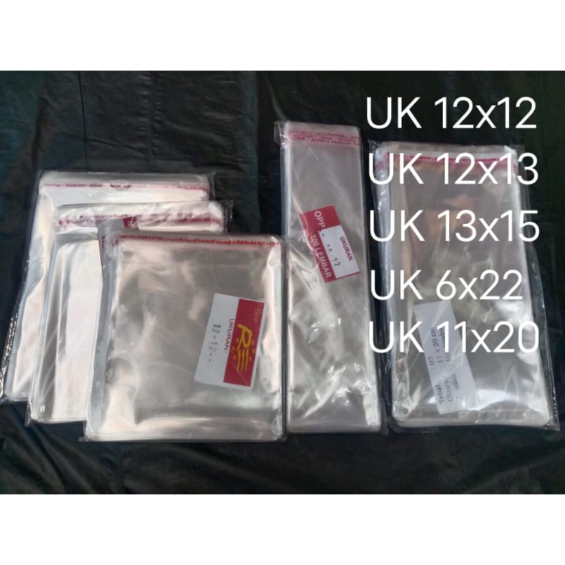 Plastik OPP/Plastik lem, Uk 12x12, 12x13, 13x13, 13x15, 6x22, 11x20,