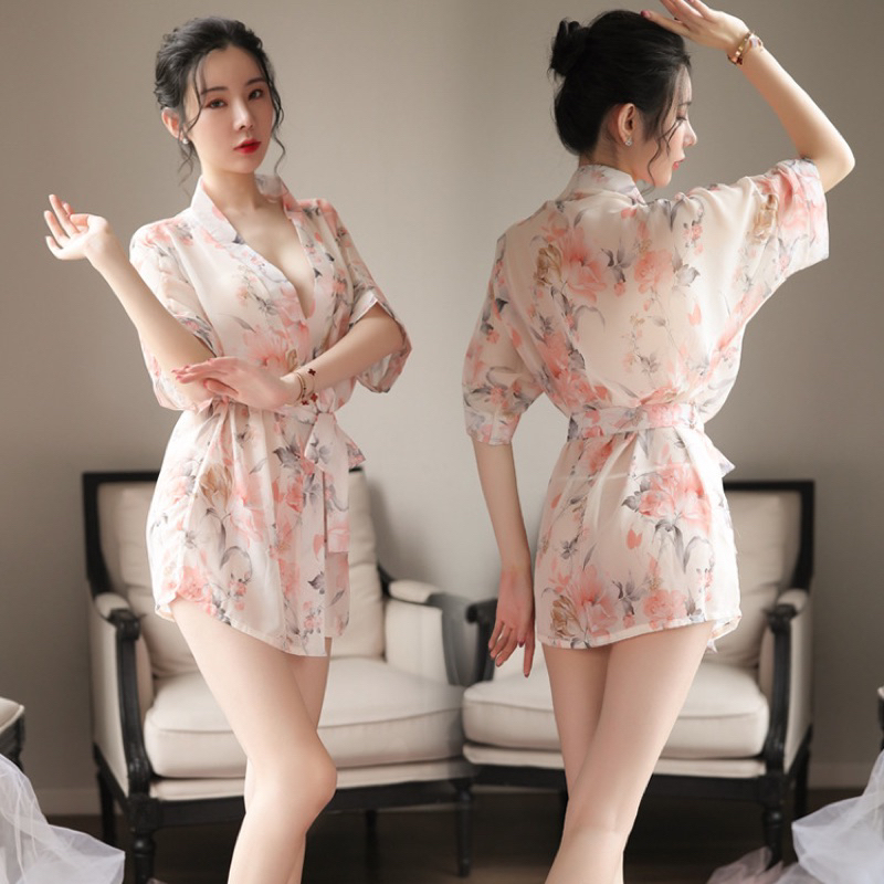 Crystal TIFFANY Kimono Lingerie Sexy Set Baju Tidur Sexy Wanita / Lingerie Kimono Baju Kimono Wanita Import 59