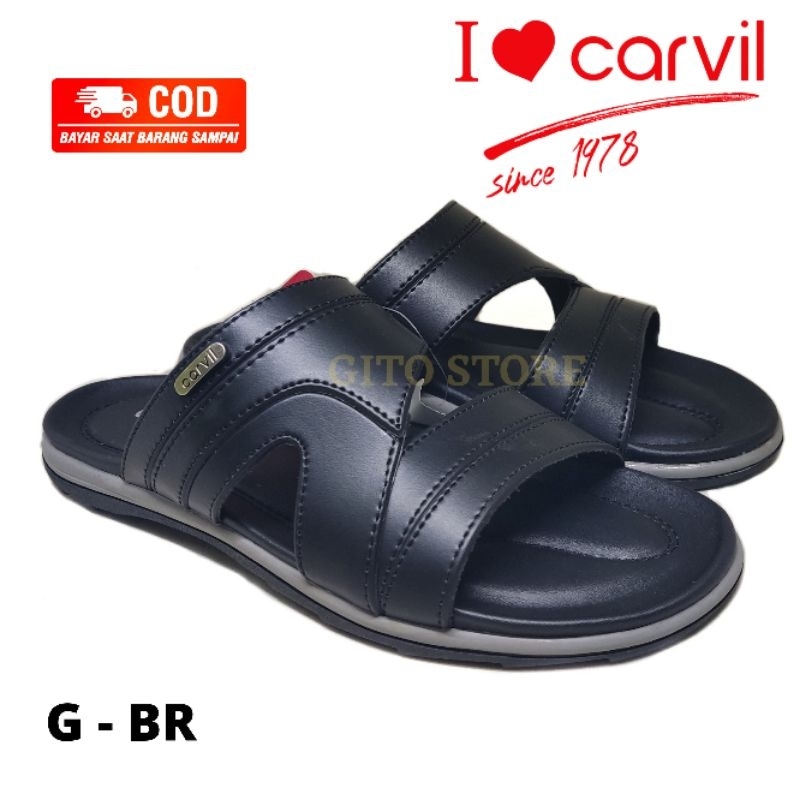 sandal  carvil pria original/sandal kulit pria/selop pria 38-43