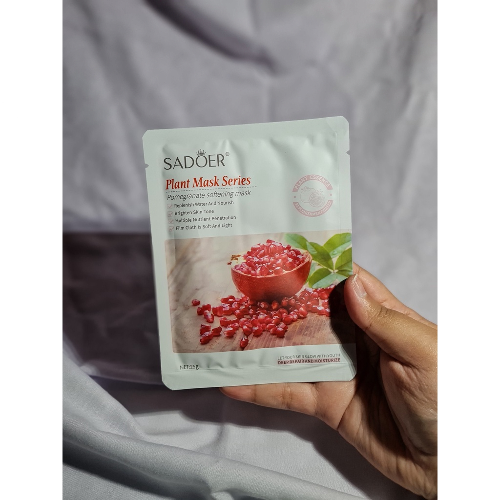 SADOER Plant Mask Series Pomegranate softening Mask / Masker Wajah