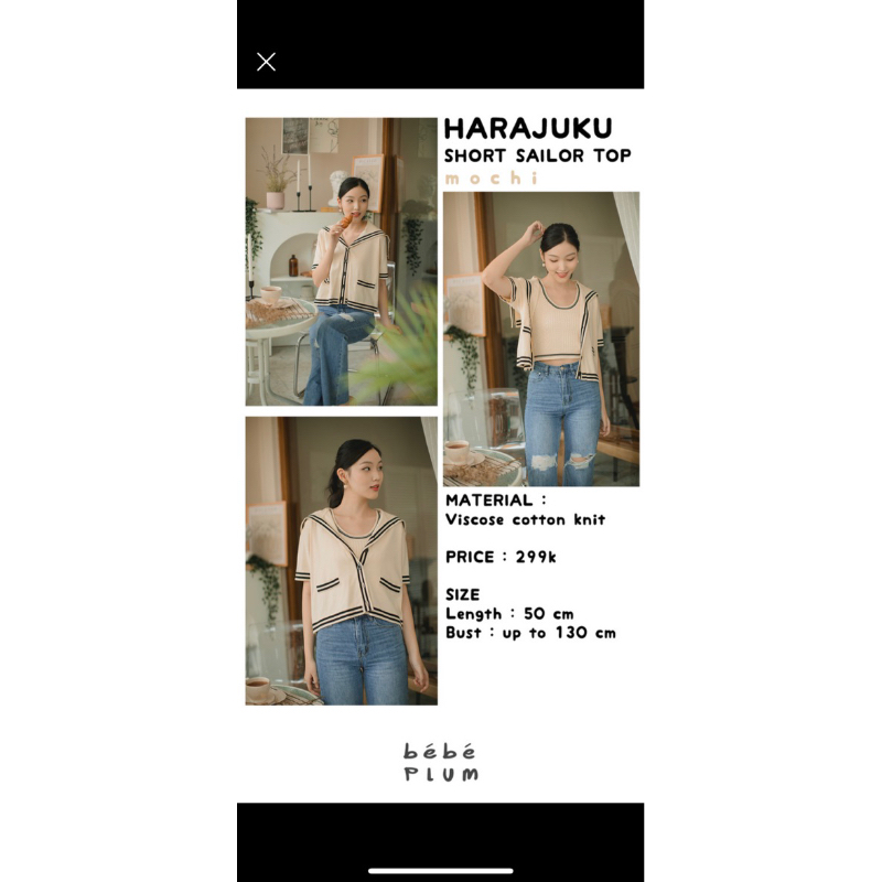 bebeplum harajuku mochi top new with tag