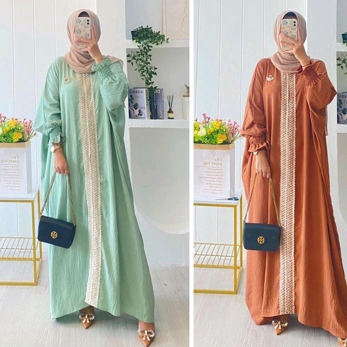 BISA COD GALERIAZKIYA KAFTAN AIRFLOW RENDA MEWAH/ KAFTAN JUMBO MUAT BB 100KG/ KAFTAN CRINCKLE BUSUI/