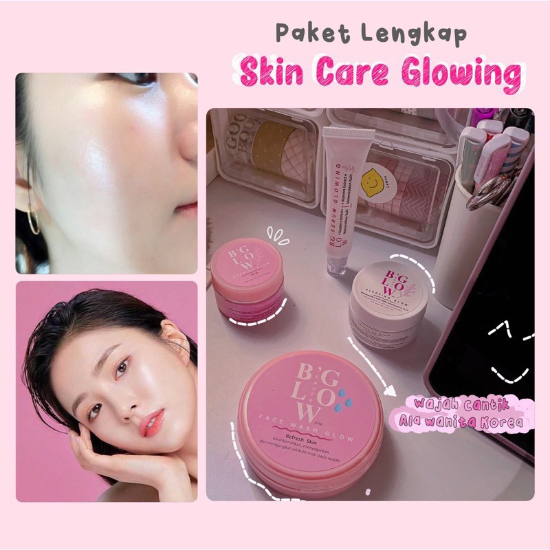 Bglow skincare hrb paket brightening/beautyglow skincare/paket pemutih wajah/paket mencerahkan/skincare herbal