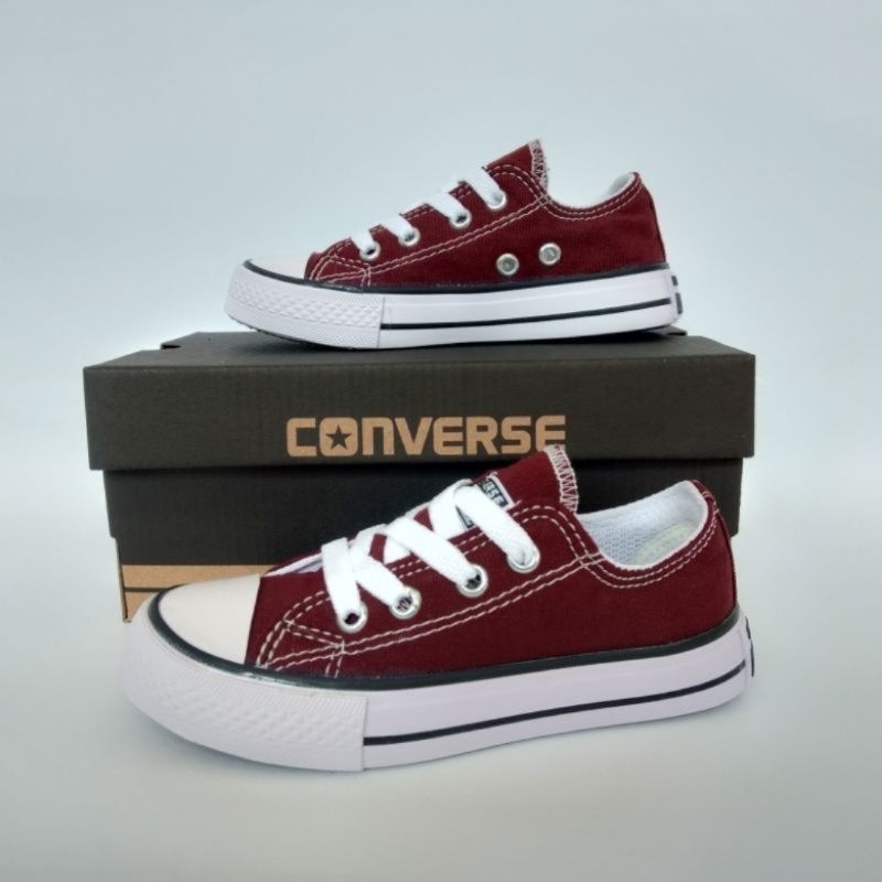 Sepatu Converse Anak Maroon Model Tinggi / Sepatu Anak Laki-laki / Sneakers Anak / Sepatu Sekolah Anak / Sepatu Allstar Anak / Sepatu Anak