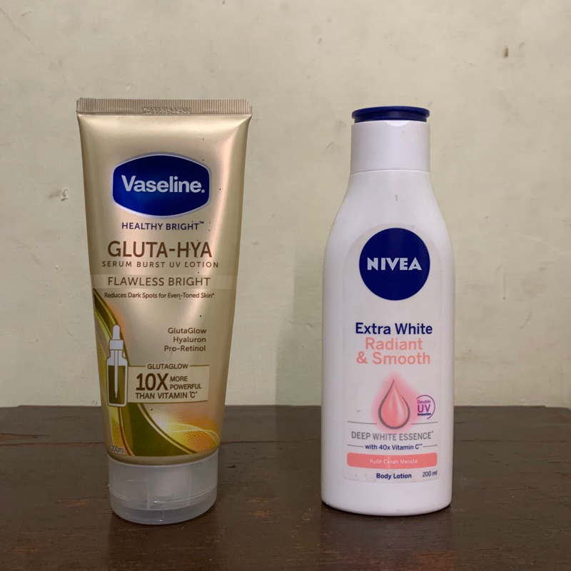 Vaseline Gluta Hya Gold & Nivea Body Lotion Radiant Smooth BUNDLING PRELOVED