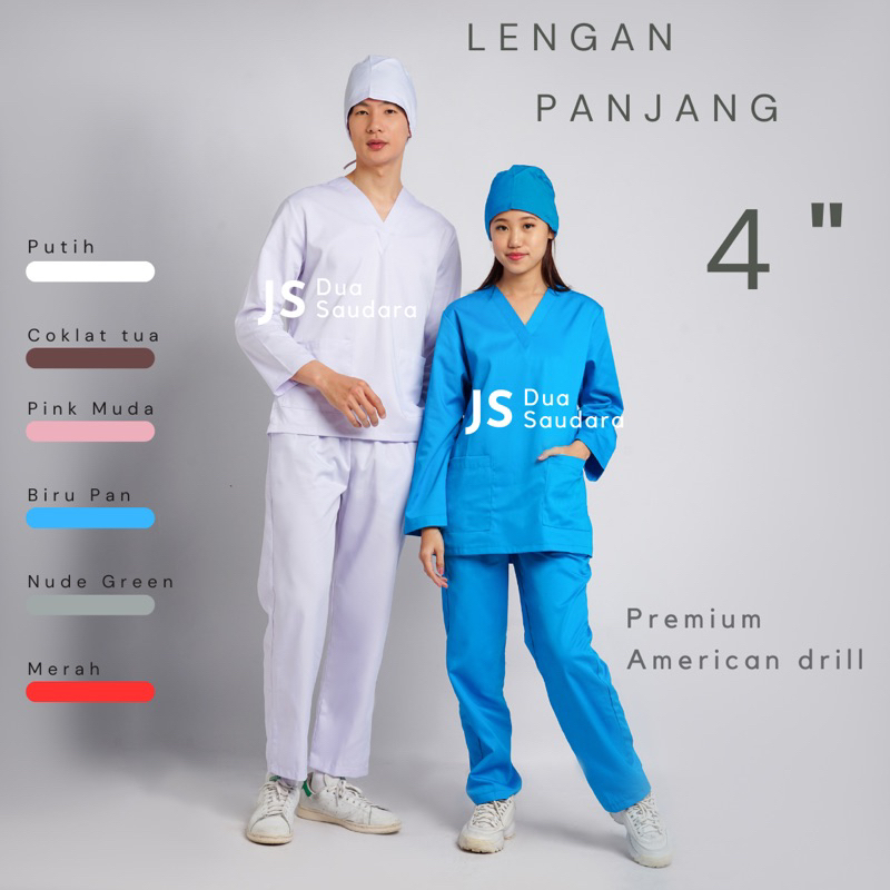 (NEW COLOR) BAJU OK / BAJU JAGA/ SERAGAM PERAWAT/ BAJU JAMAL/ MEDICAL SCRUBS/ BAJU OK LENGAN PANJANG