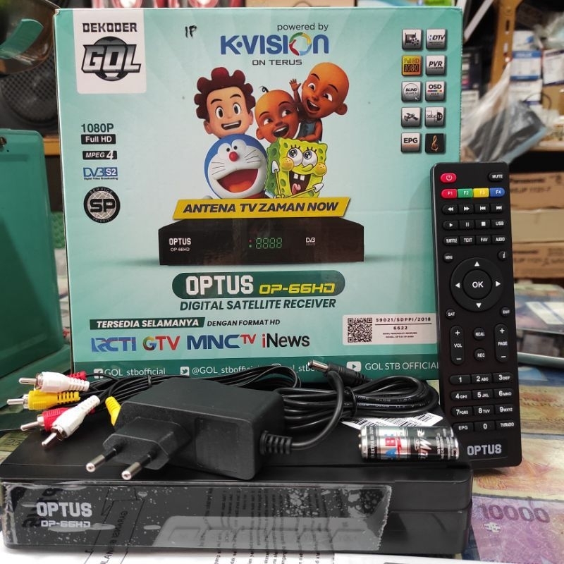 Digital Receiver GOL OPTUS OP-66HD (Ratusan Channel Gratis) K Vision Optus66 OPTUS 66 / Antena