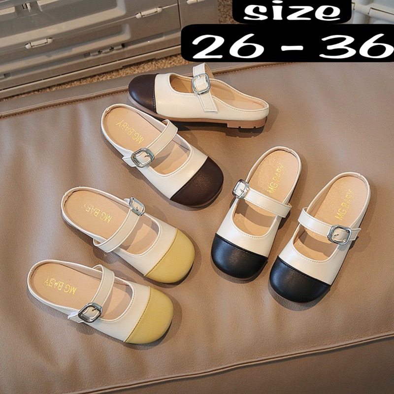 S608 sepatu sandal selop anak perempuan import flat simple mewah