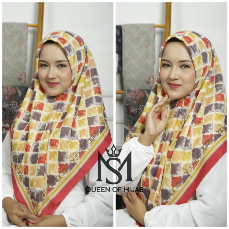 Hijab segi empat kerudung segiempat motif terbaru 2023 motif voal lasercut MS 44