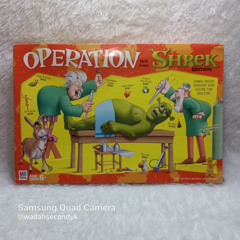 Milton Bradley Operation Shrek Board Hasbro Games