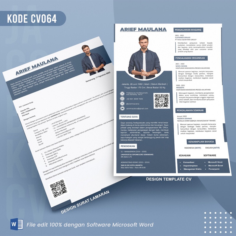 (CV 064) Template CV & Surat Lamaran File Microsoft Word