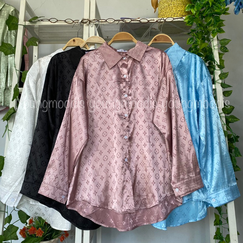 youngmoodis kemeja bahan satin silk mewah ori import