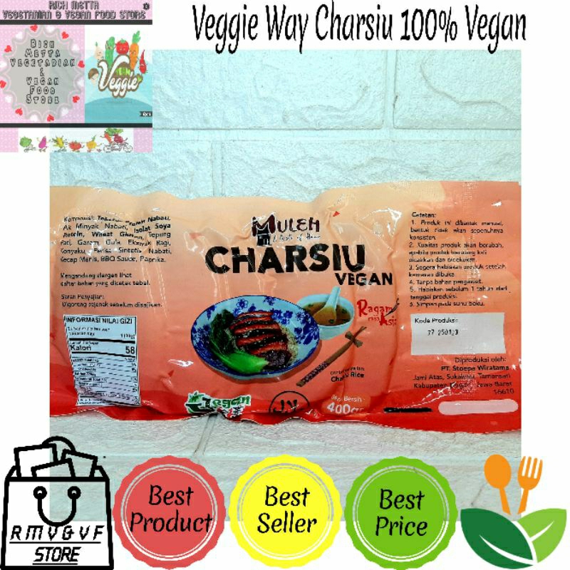 

Veggie Way Charsiu, Char-Siu, Chasio / Daging Merah Nabati Vegetarian Vegan