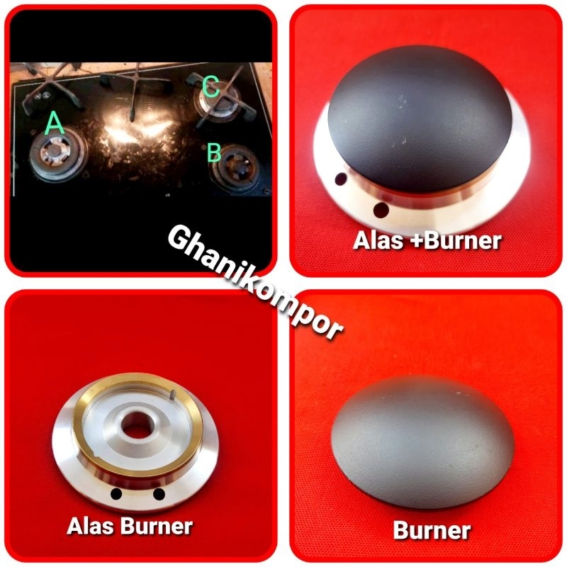 Burner Kompor Rinnai Tanam Rb 3 Ag original ~ Alas barner Rinnai kaca 3 tungku Original