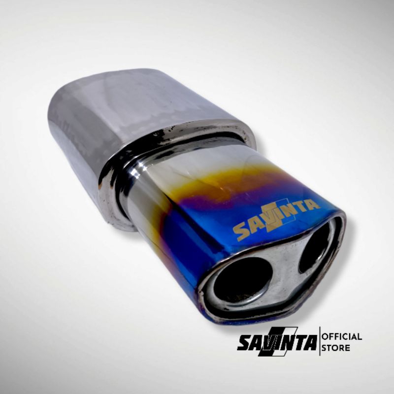 Savinta Knalpot Racing Mobil Manual Matic KMCv2 Ujung  Stainles - Muffler Suara Bass Adem Bulat Empu